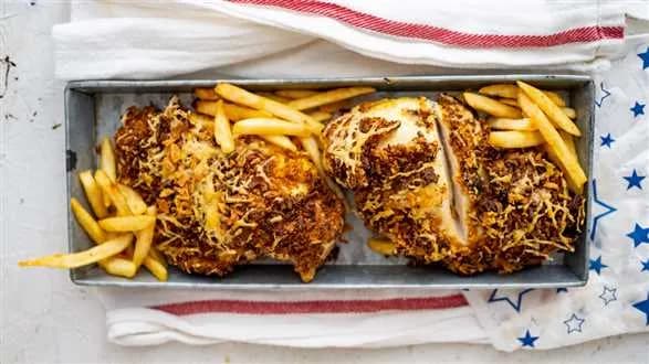 Kurczak w panierce z prażonej cebuli